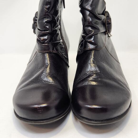 Naot Women Dark Brown Leather Ankle Boot Booties Size 38 US 7 Low Heel Comfort - Picture 4 of 9